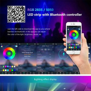 LÉ Shop Electronics  65ft LED Strip Lights 5050 RGB Bluetooth Color Change Remote Kit