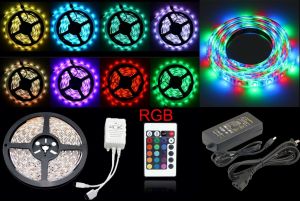 LÉ Shop Electronics  5050 RGB LED STRIP LIGHTS 5-10M  COLOUR CHANGING FLEXIBLE TAPE LIGHTING SMD
