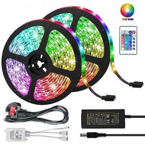 LÉ Shop Electronics  5050 RGB LED STRIP LIGHTS 5-10M  COLOUR CHANGING FLEXIBLE TAPE LIGHTING SMD